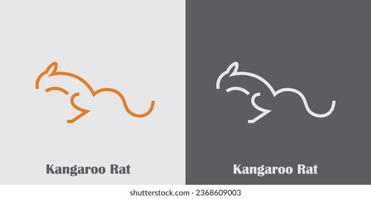 Diseño del logotipo del vector animal de rata canguro
