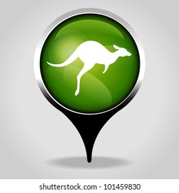 kangaroo, Realistic interface button with the tourist sign. File is saved in AI10 EPS version. This illustration contains a transparency