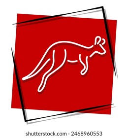 kangaroo red banner. Vector illustration.