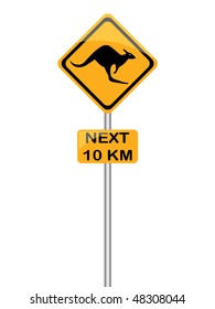 kangaroo road sign