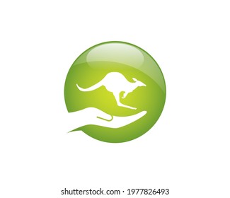 kangaroo running in palm of hand	