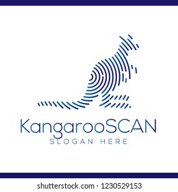 Kangaroo Scan Technology Logo vector Element. Animal Technology Logo Template