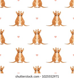  Kangaroo Seamless Vector Pattern.Vector background