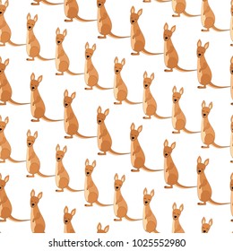  Kangaroo Seamless Vector Pattern.Vector background