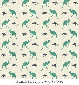 Kangaroo sensitive trendy multicolor repeating pattern vector illustration background design