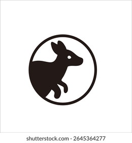 Kangaroo shadow logo design for your brand and company identity