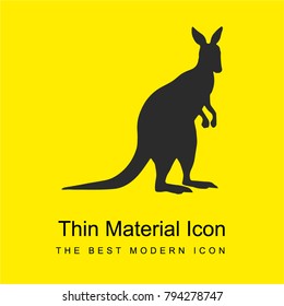 Kangaroo shape bright yellow material minimal icon or logo design