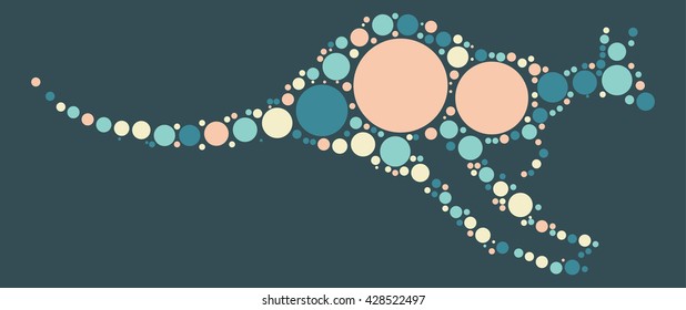 kangaroo shape design by color point