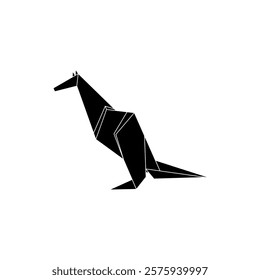 Kangaroo Shape Inspired by Origami Form, can use for Logo, Pictogram, Animal Figure, Website, Apps, or Graphic Design Element. Vector Illustration