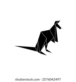 Kangaroo Shape Inspired by Origami Form, can use for Logo, Pictogram, Animal Figure, Website, Apps, or Graphic Design Element. Vector Illustration