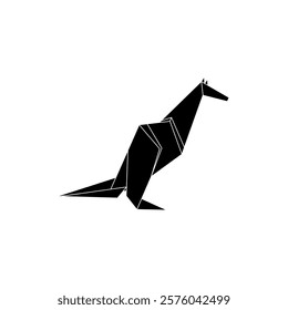 Kangaroo Shape Inspired by Origami Form, can use for Logo, Pictogram, Animal Figure, Website, Apps, or Graphic Design Element. Vector Illustration