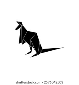 Kangaroo Shape Inspired by Origami Form, can use for Logo, Pictogram, Animal Figure, Website, Apps, or Graphic Design Element. Vector Illustration