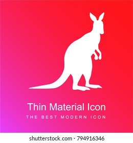 Kangaroo shape red and pink gradient material white icon minimal design