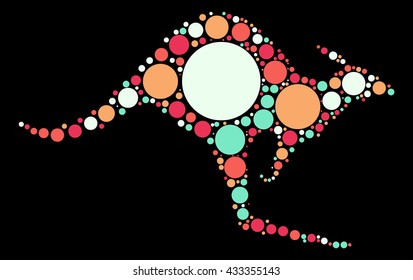 kangaroo shape vector design by color point