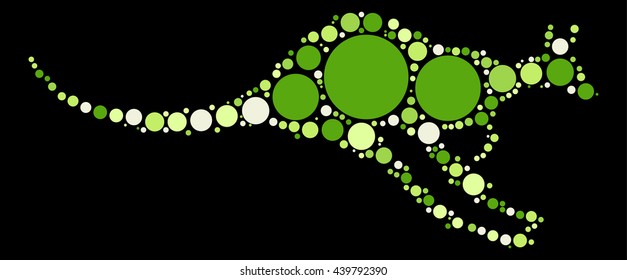 kangaroo shape vector design by color point