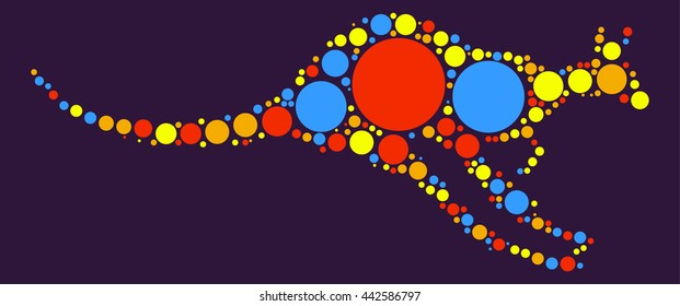 kangaroo shape vector design by color point