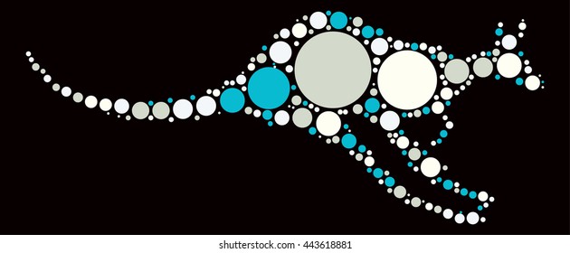 kangaroo shape vector design by color point