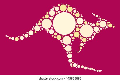 kangaroo shape vector design by color point