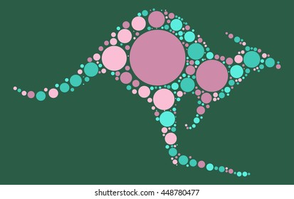 kangaroo shape vector design by color point