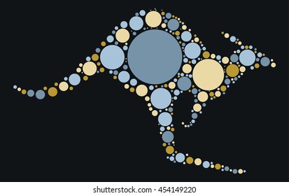 kangaroo shape vector design by color point