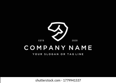 kangaroo shield logo design vector template