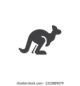 Kangaroo side view vector icon. filled flat sign for mobile concept and web design. Jumping kangaroo glyph icon. Australian animal symbol, logo illustration. Pixel perfect vector graphics