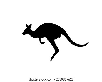 Kangaroo silhouette black high vector