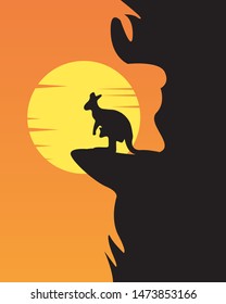 Kangaroo silhouette clipart. Vector file. Scale able to any size.