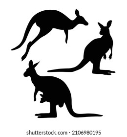Kangaroo silhouette collection. kangaroo silhouette