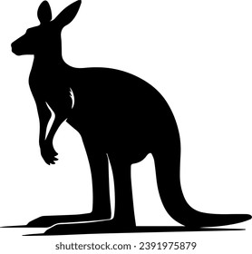Silhouette canguro, Ilustración de vectores de silueta canguro cute