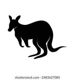 kangaroo silhouette design. Australian animal sign and symbol.