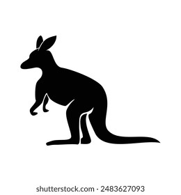 kangaroo silhouette design. Australian animal sign and symbol.