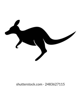 kangaroo silhouette design. Australian animal sign and symbol.