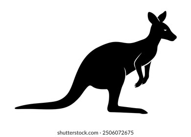 kangaroo silhouette, kangaroo icon vector illustration, kangaroo logo