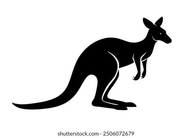 kangaroo silhouette, kangaroo icon vector illustration, kangaroo logo