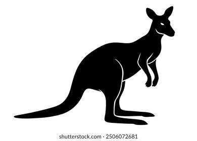 kangaroo silhouette, kangaroo icon vector illustration, kangaroo logo