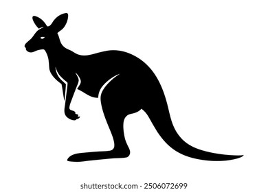 kangaroo silhouette, kangaroo icon vector illustration, kangaroo logo