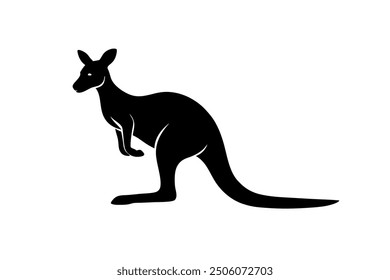 kangaroo silhouette, kangaroo icon vector illustration, kangaroo logo