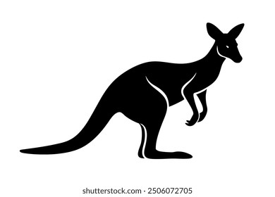 kangaroo silhouette, kangaroo icon vector illustration, kangaroo logo