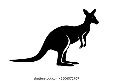 kangaroo silhouette, kangaroo icon vector illustration, kangaroo logo