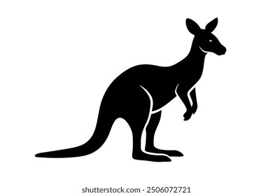 kangaroo silhouette, kangaroo icon vector illustration, kangaroo logo