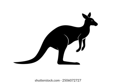 kangaroo silhouette, kangaroo icon vector illustration, kangaroo logo