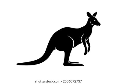 kangaroo silhouette, kangaroo icon vector illustration, kangaroo logo