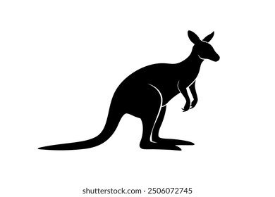 kangaroo silhouette, kangaroo icon vector illustration, kangaroo logo