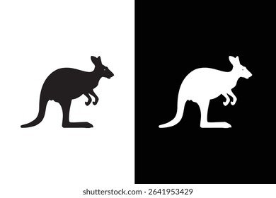 kangaroo silhouette icon vector illustration design black white