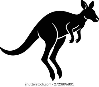 Ilustración vectorial de icono de silueta de canguro