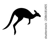 Kangaroo silhouette icon. Vector image