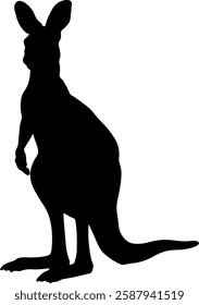 Kangaroo silhouette illustration vector design.