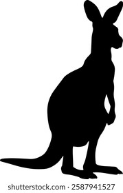 Kangaroo silhouette illustration vector design.