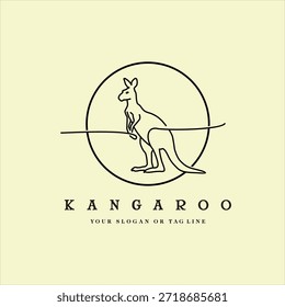 Plantilla de Vector de elemento de diseño de logotipo de silueta de canguro
